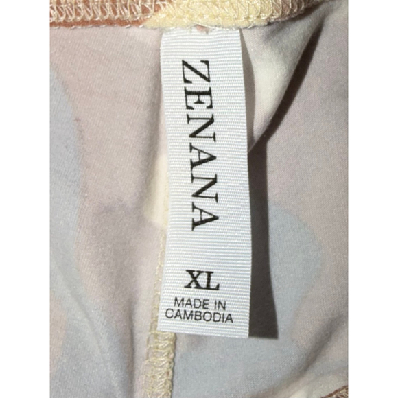 Zenana Camo Biker Shorts XL High Waisted Brown Pink Tan Camouflage Athletic Camo - Picture 3 of 9